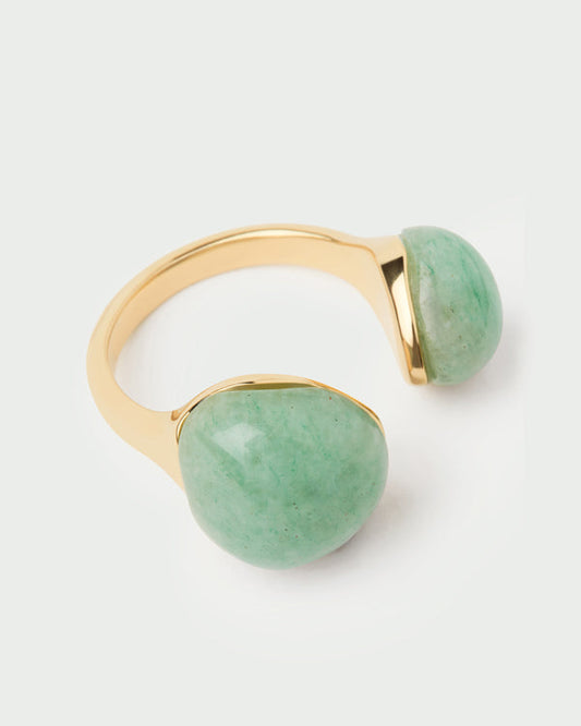 Anello PDPAOLA Gravity con Avventurina Verde in Argento Riciclato | Cod. AN01-D39-08