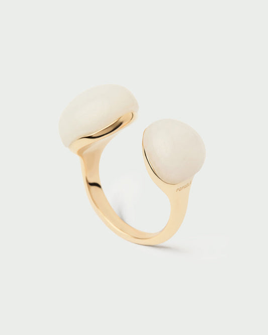 Anello PDPAOLA Gravity con Quarzo Lattiginoso in Argento Riciclato | Cod. AN01-D40-08