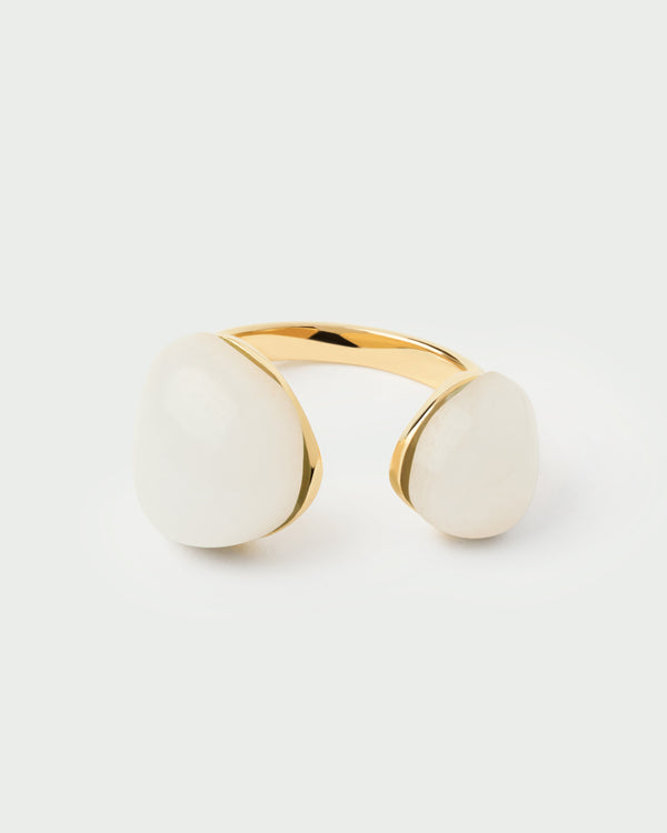 Anello PDPAOLA Gravity con Quarzo Lattiginoso in Argento Riciclato | Cod. AN01-D40-08