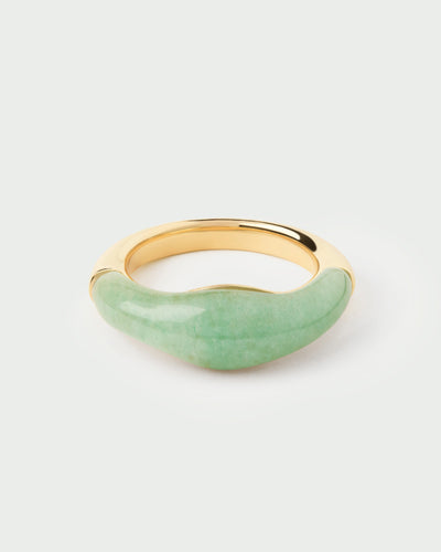 Anello PDPAOLA Nami in Argento Riciclato con Avventurina Verde | Cod. AN01-D49-08