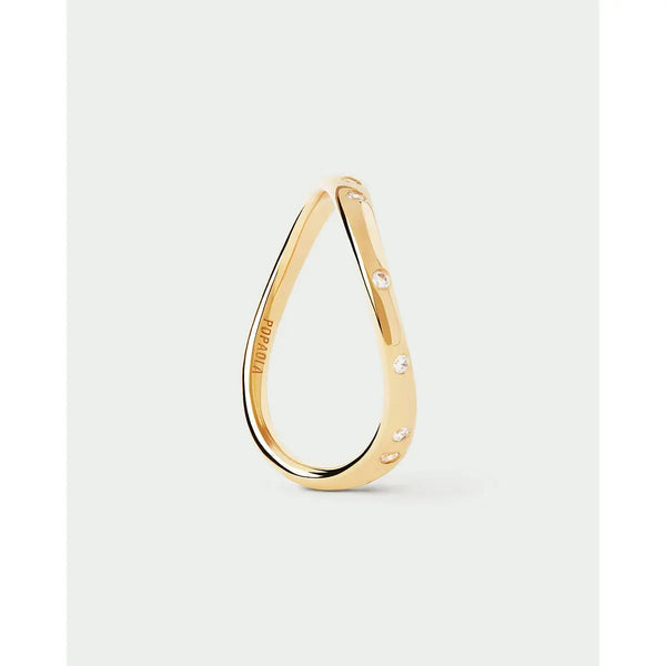 Anello a fascia liscia e bombata PDPaola in argento dorato 18K collezione Essentials - Alfano Gioielli Gioielleria Palermo.