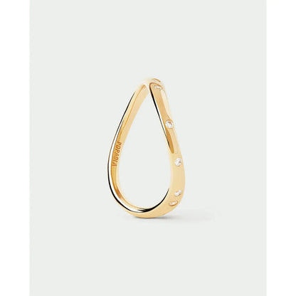 Anello a fascia liscia e bombata PDPaola in argento dorato 18K collezione Essentials - Alfano Gioielli Gioielleria Palermo.