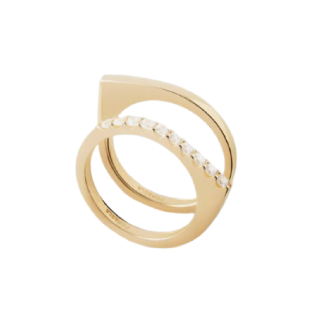 Anello a fascia organica PDPaola in argento dorato 18K della collezione Essentials - Alfano Gioielli Gioielleria Palermo.