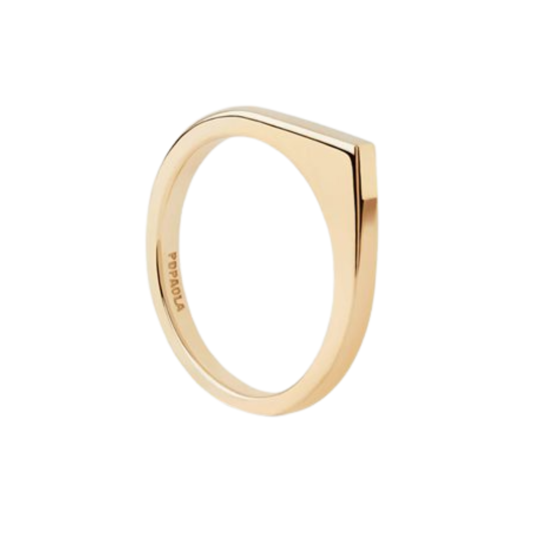 Anello a fascia bombata PDPaola in argento dorato lucido 18K della collezione Essentials - Alfano Gioielli Gioielleria Palermo.