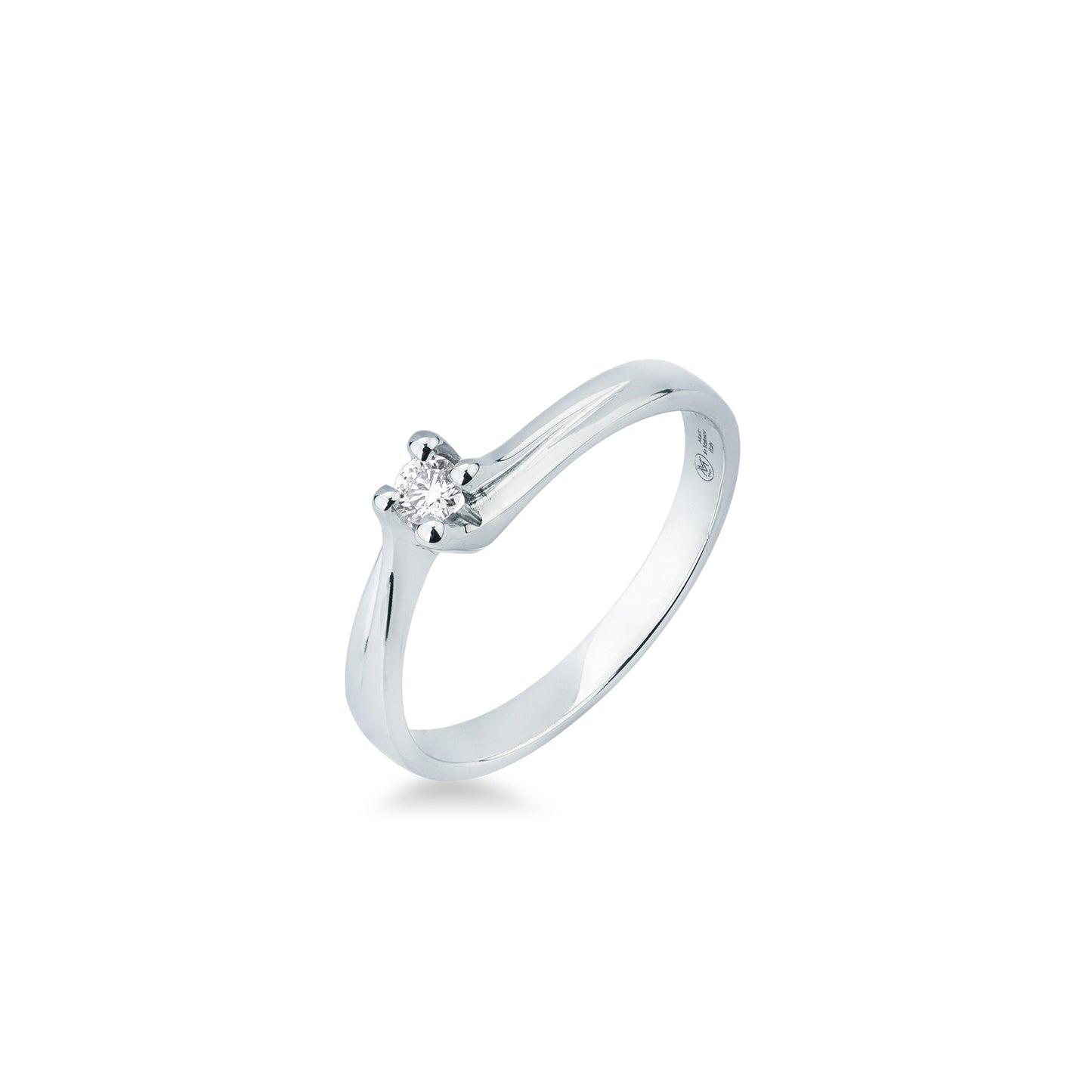 Anello Solitario Mirco Visconti in Oro Bianco 18kt con Diamante Brillante (AL432/10)