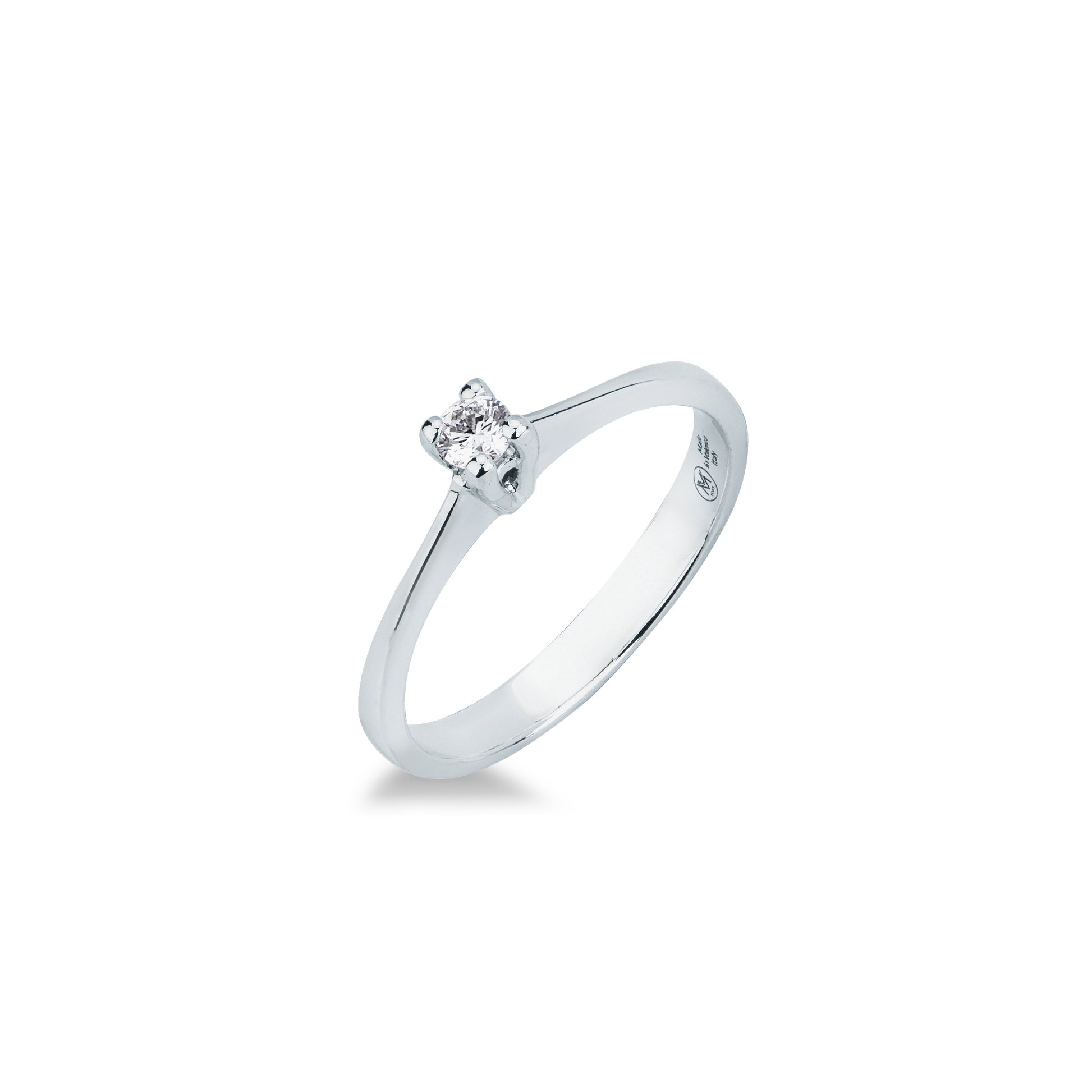 Anello Solitario Mirco Visconti in Oro Bianco 18kt con Diamante Brillante (LR049/15)