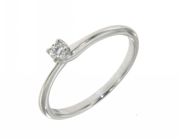 Anello Solitario Mirco Visconti in Oro Bianco 18kt con Diamante Brillante (NB001/10)