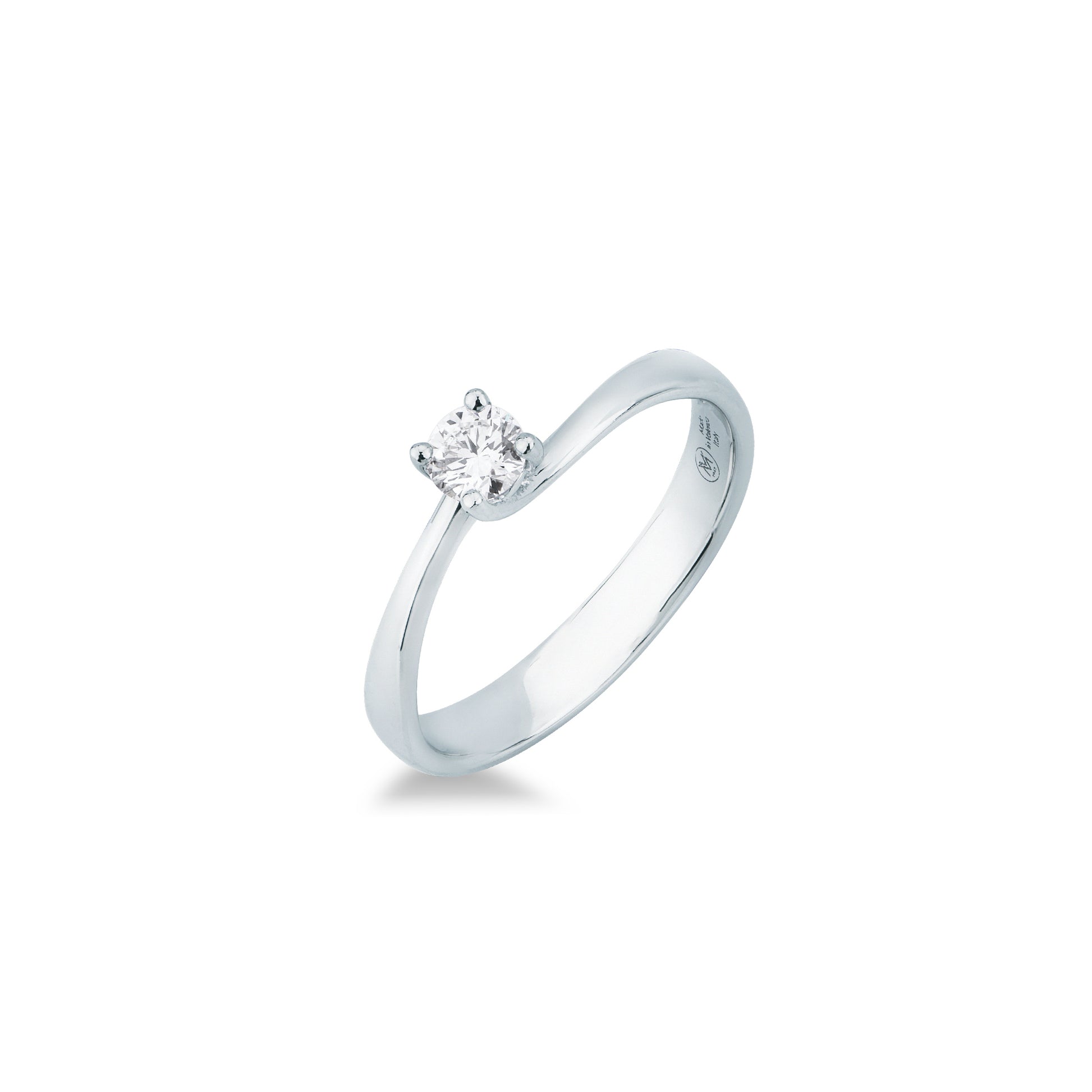 Anello Solitario Mirco Visconti in Oro Bianco 18kt con Diamante Brillante (Z 641/20)
