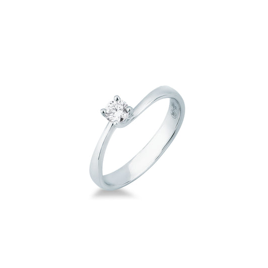 Anello Solitario Mirco Visconti in Oro Bianco 18kt con Diamante Brillante (Z 641/20)