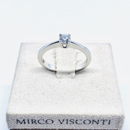 Anello Solitario Mirco Visconti in Oro Bianco 18kt con Diamante Brillante da 0.23 ct (LF301/20)