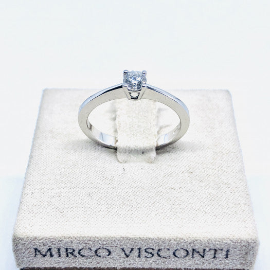 Anello Solitario Mirco Visconti in Oro Bianco 18kt con Diamante Brillante da 0.23 ct (LF301/20)