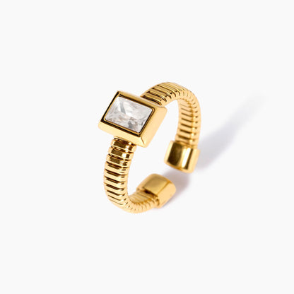 Anello Tubogas Dorato con Zirconi | Cod. 821001 2