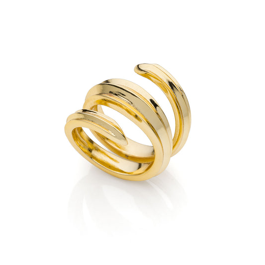 Anello UNOAERRE a Spirale in Bronzo Dorato | Cod. 2396