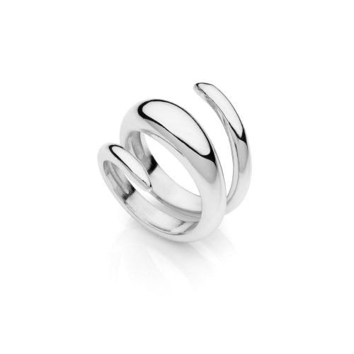 Anello Unoaerre Bombato a Spirale Argentato 2403