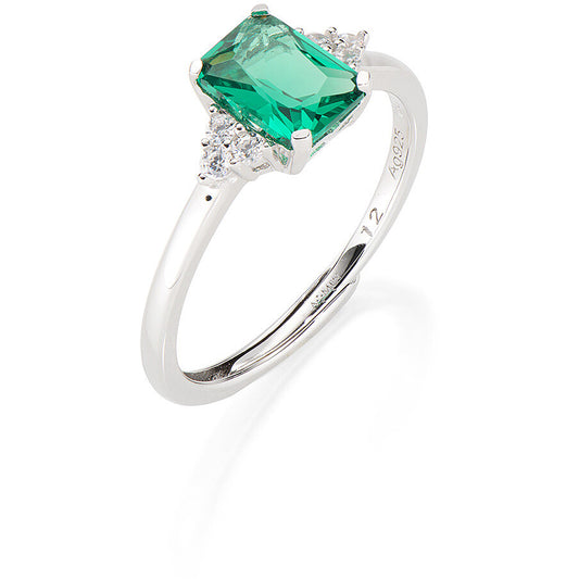 Anello Zirconi Donna Amen Fancy RBABBVZ3 - Argento Rodiato e Verde