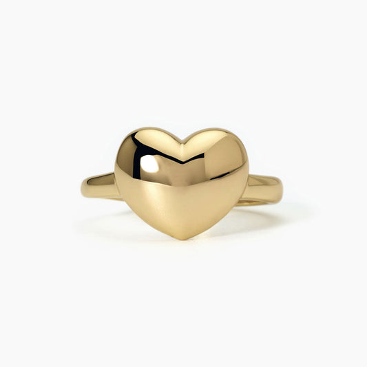 Anello chevalier con cuore in argento dorato MABINA DON'T SAY LOVE – Codice 523380