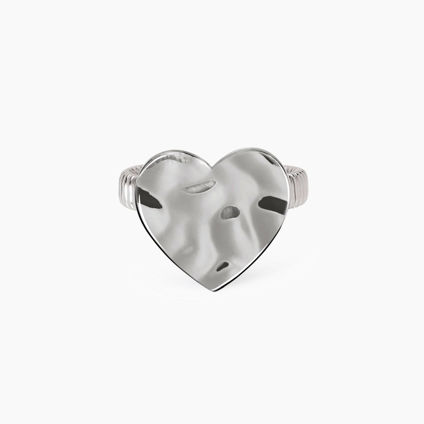 Anello con Cuore Effetto Martellato | Cod. 821002