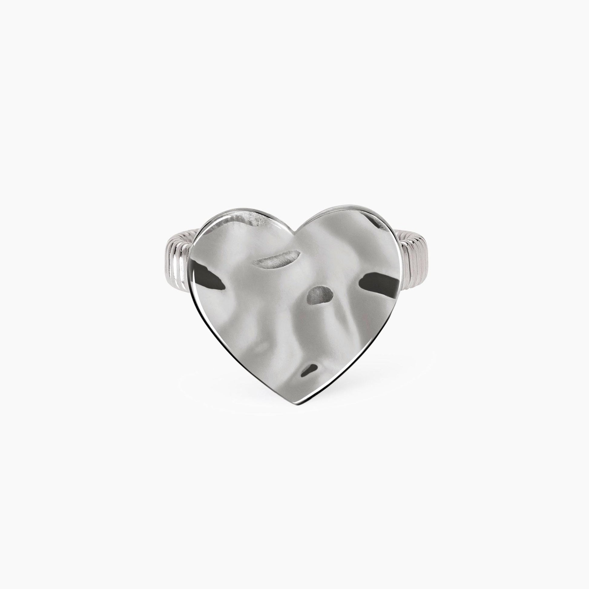Anello con Cuore Effetto Martellato | Cod. 821002