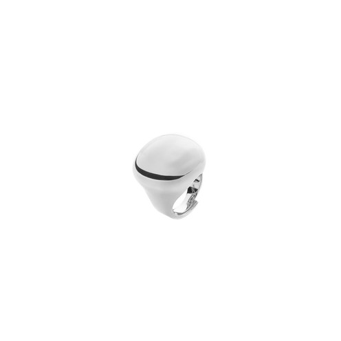 Anello da donna 4US Cesare Paciotti collezione Bubble in acciaio lucido con sfere degradè e logo pugnale centrale a rilievo - Alfano Gioielli