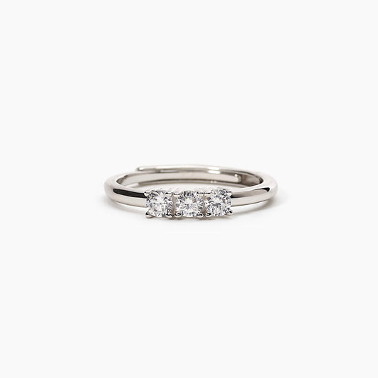 Anello donna MABINA 3-CHIC in argento regolabile con tre zirconi bianchi - Codice 523251