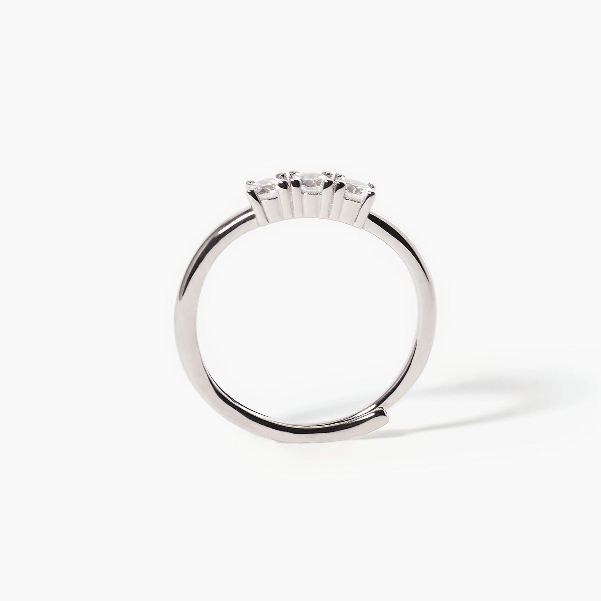 Anello donna MABINA 3-CHIC in argento regolabile con tre zirconi bianchi - Codice 523251