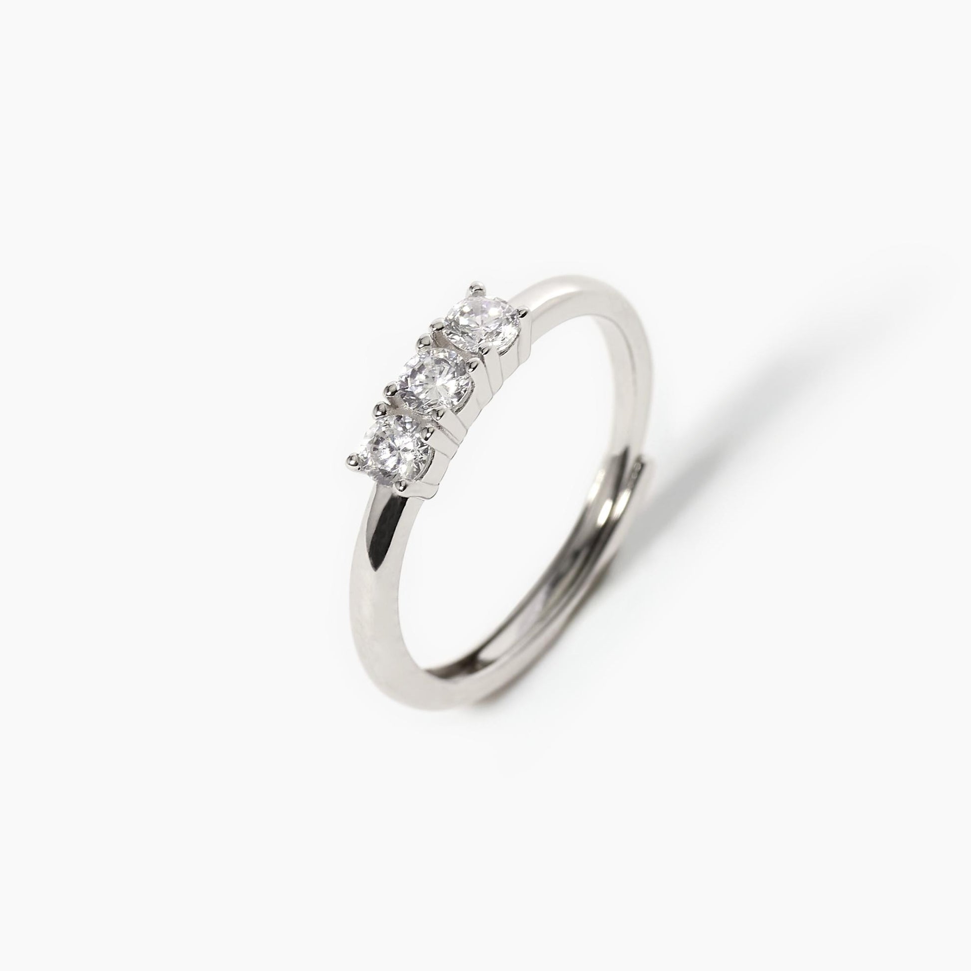 Anello donna MABINA 3-CHIC in argento regolabile con tre zirconi bianchi - Codice 523251