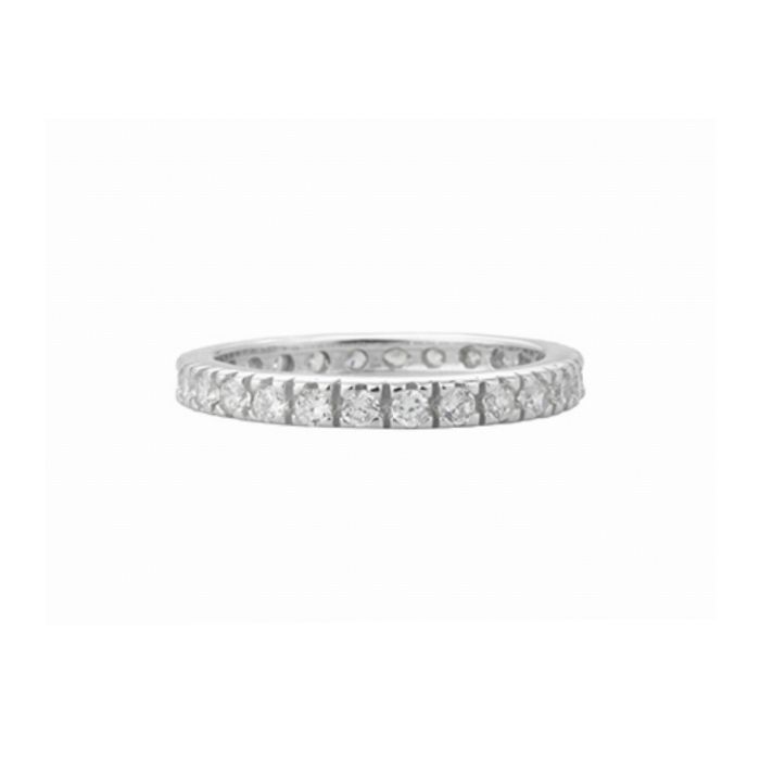 Anello fedina Eternity ChiMiAma collezione Passione in argento 925 rodiato con giro completo di zirconi bianchi - Alfano Gioielli