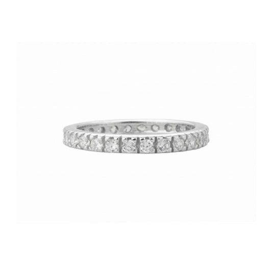 Anello fedina Eternity ChiMiAma collezione Passione in argento 925 rodiato con giro completo di zirconi bianchi - Alfano Gioielli