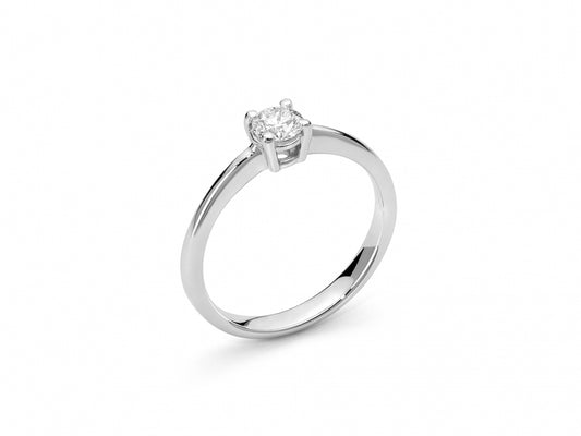 Anello solitario Miluna in oro bianco 18kt con diamante naturale 0,35 ct lid3210-025g7