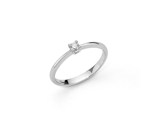 Anello solitario Miluna in oro bianco 18kt con diamante naturale 0,40 ct lid3210-040g 7V