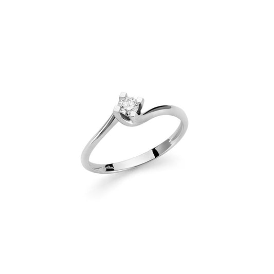 Anello solitario in oro bianco con diamante 0,15 ct Miluna LID5180-015G7