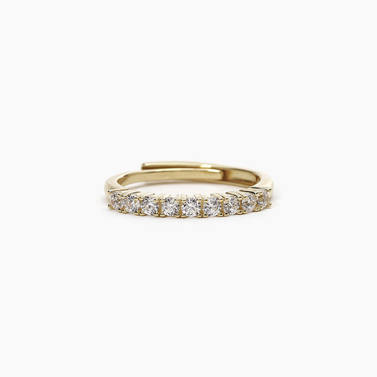 Anello veretta regolabile dorato con nove zirconi MABINA SOIRÉE - Codice 523254