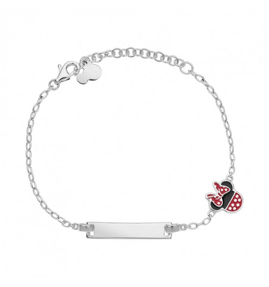 Bracciale Bambina Disney Minnie Mouse in Argento con Piastra Incidibile - BS00050SL-55.CS