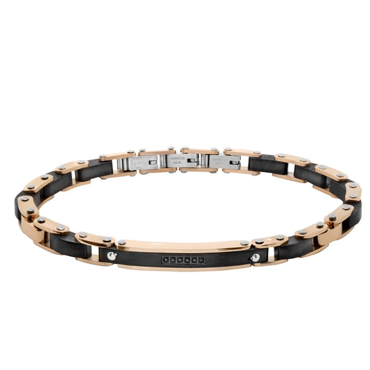 Bracciale Chimiama Gioielli in Acciaio e Legno Nero per Uomo | Cod. 120328