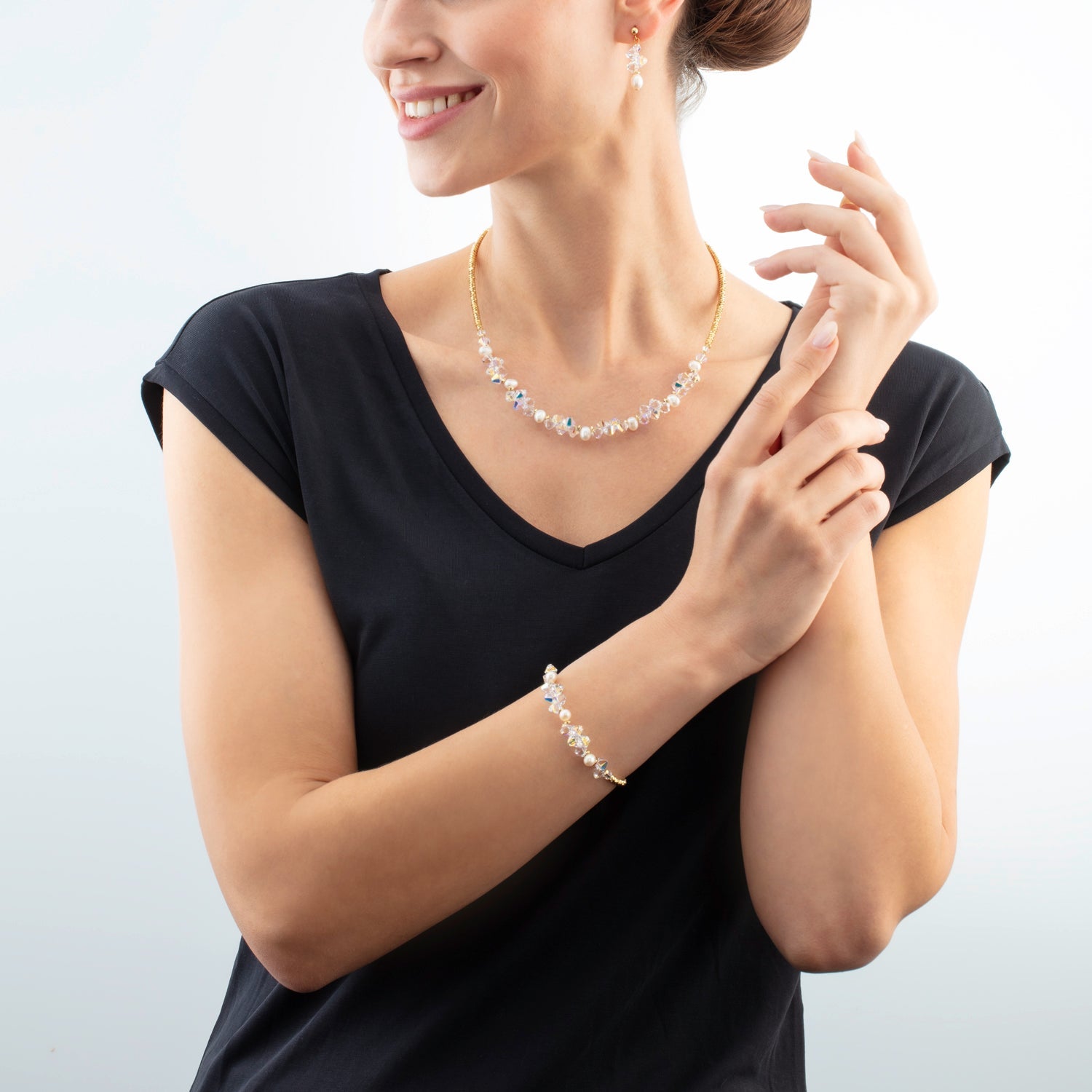 Bracciale Coeur De Lion Dancing Crystals &amp; Pearls Oro | Cod. 1136301816