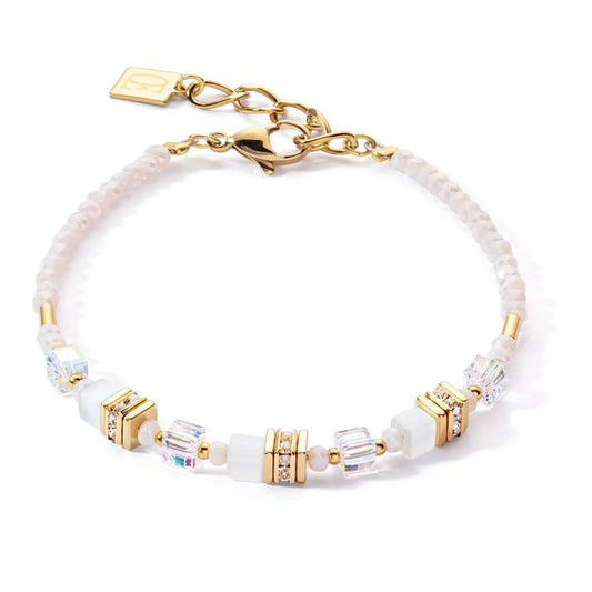 Bracciale Coeur de Lion Mini Cubes - Bianco-Oro 4565/30-1416