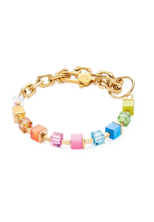 Bracciale Donna Coeur de Lion - Acciaio Inossidabile Dorato con Cristalli Multicolor 4712/30-1500