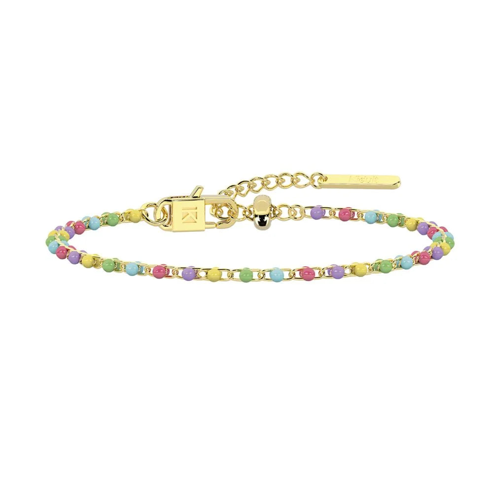 Bracciale Donna Kidult By You Pop Corn in Acciaio Dorato e Smalto Multicolor 732399