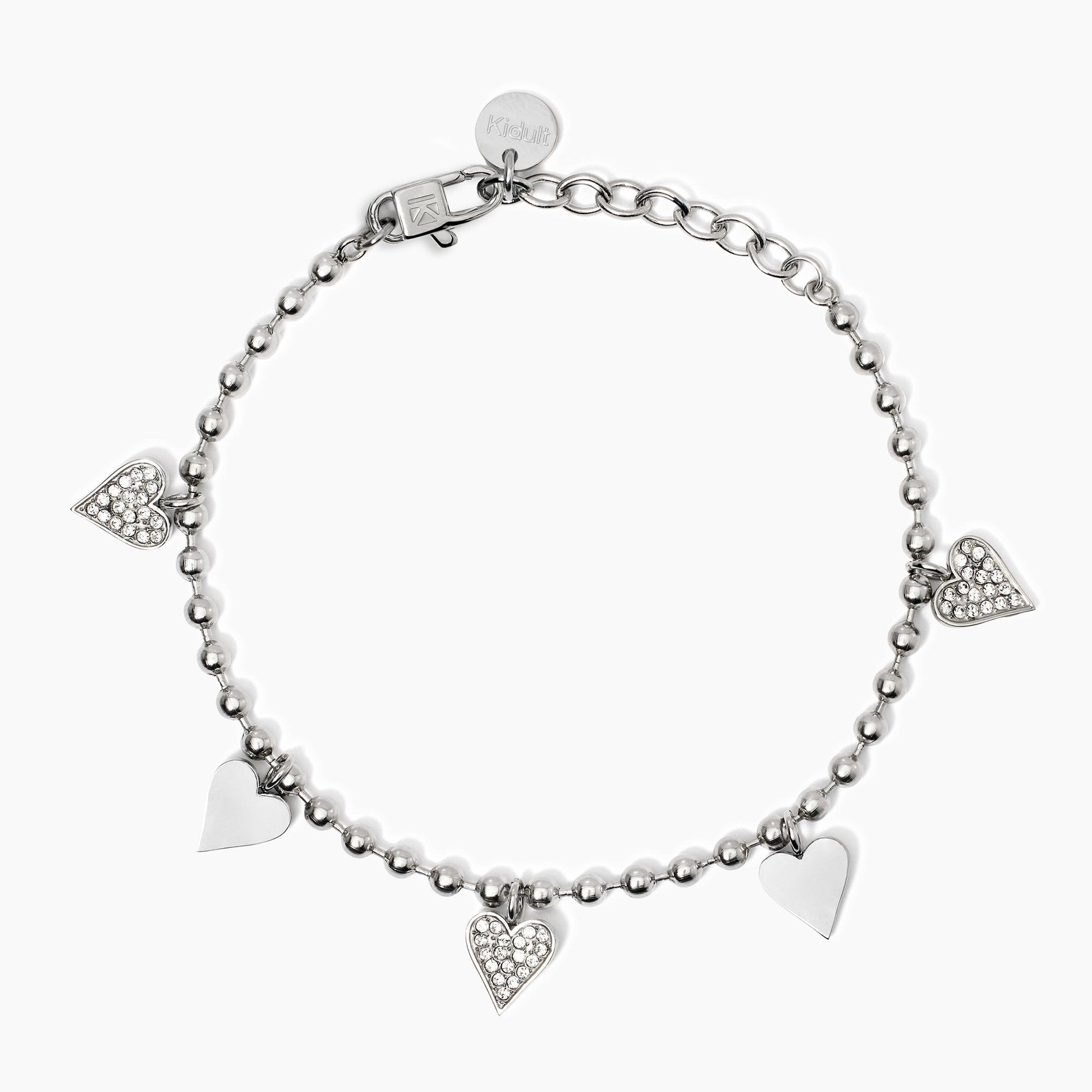 Bracciale Donna Kidult Style 18 con Cuori e Cristalli in Acciaio - 831055
