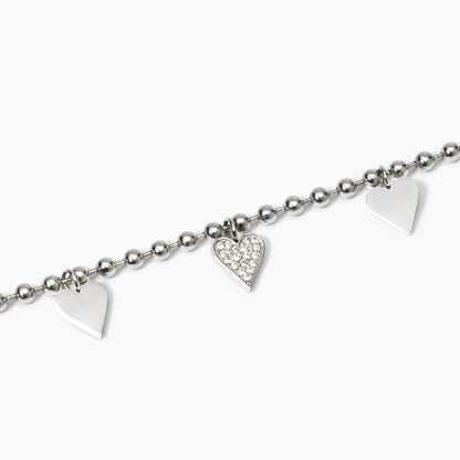 Bracciale Donna Kidult Style 18 con Cuori e Cristalli in Acciaio - 831055