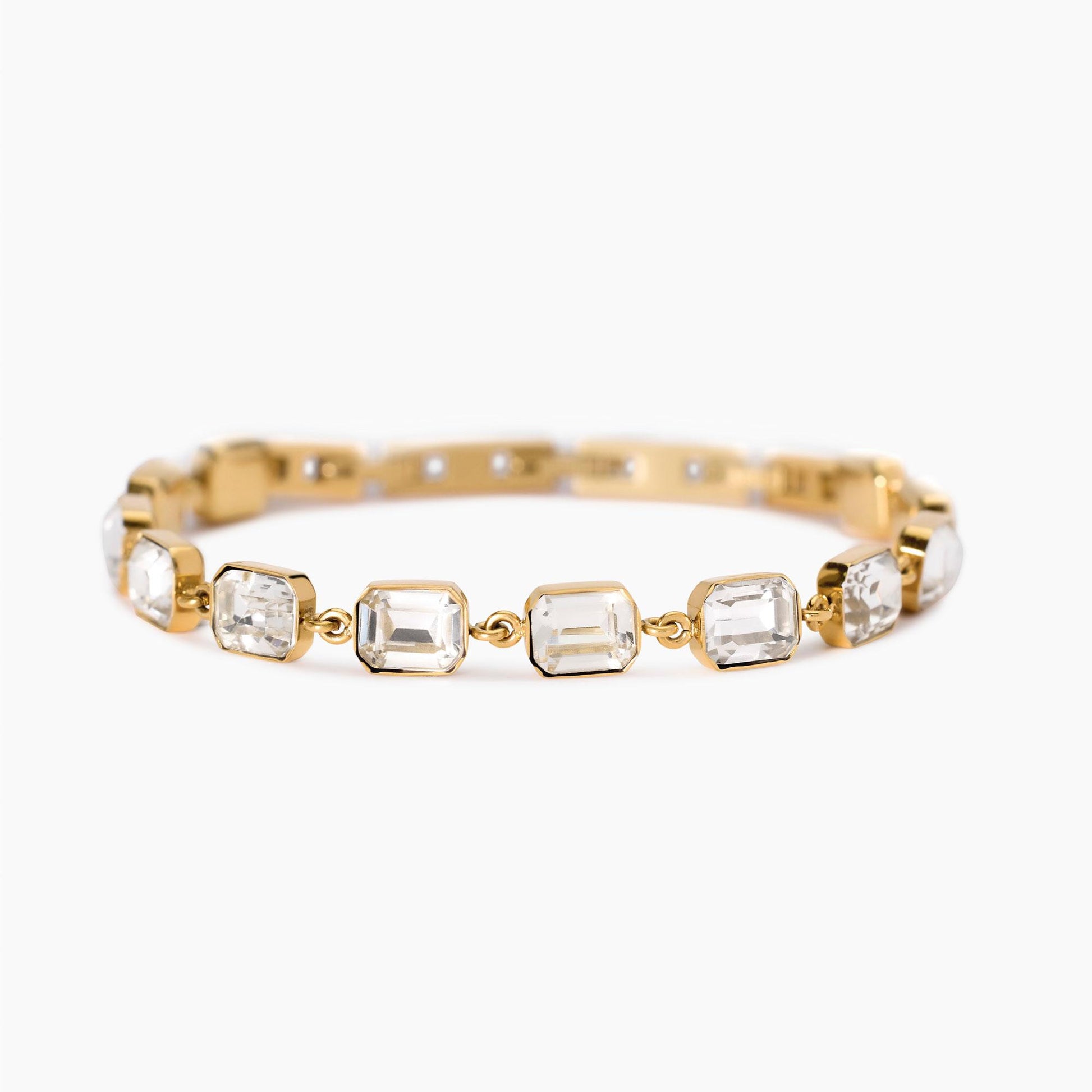 Bracciale Dorato Regolabile con Cristalli Bianchi | Cod. 831003