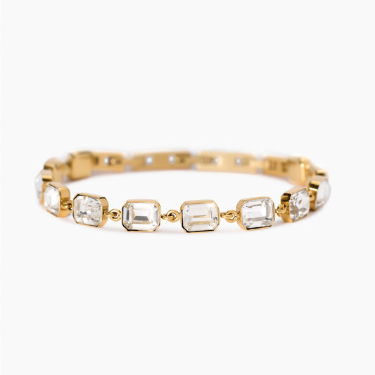 Bracciale Dorato Regolabile con Cristalli Bianchi | Cod. 831003