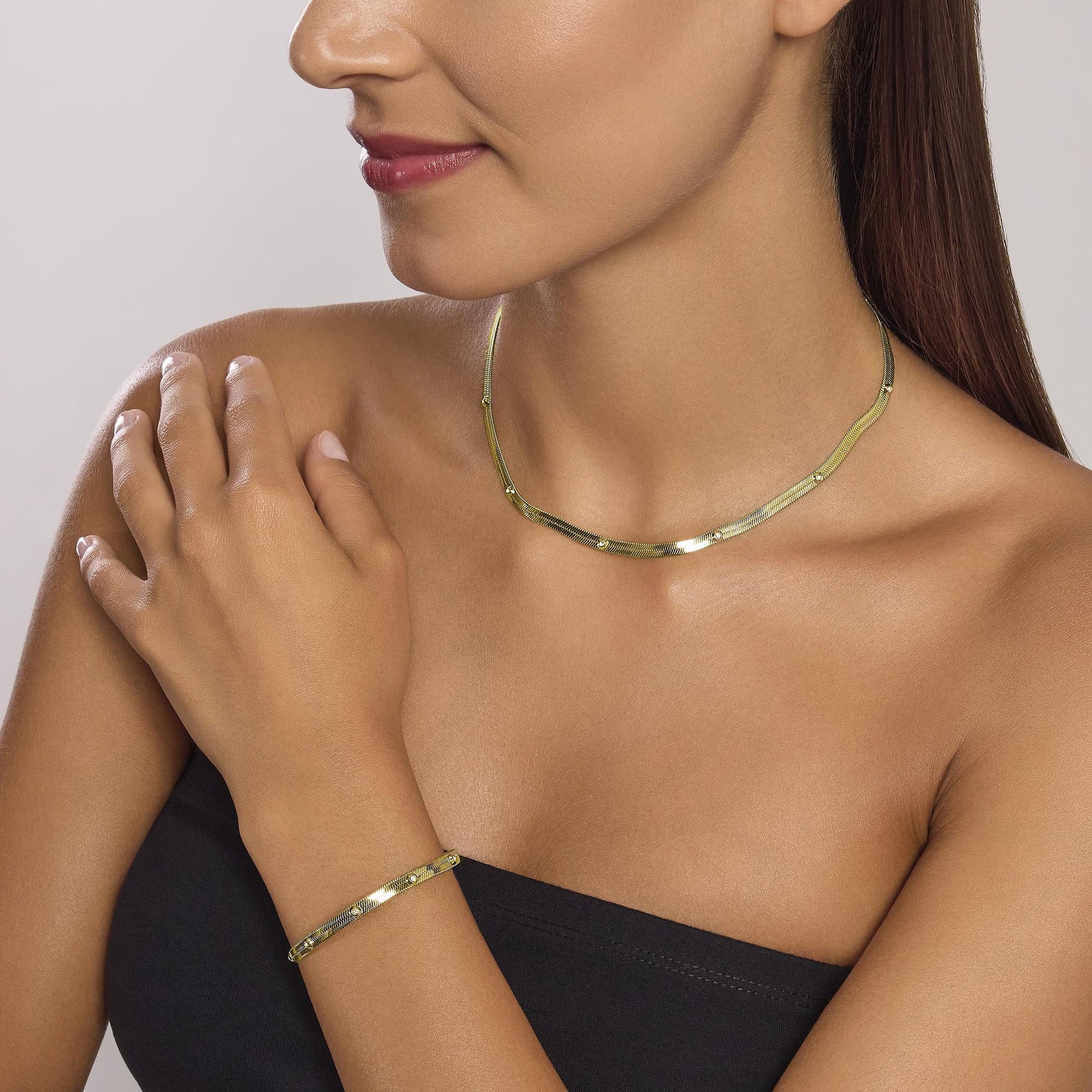 Bracciale Dorato Regolabile con Cristalli | Cod. 831011 3