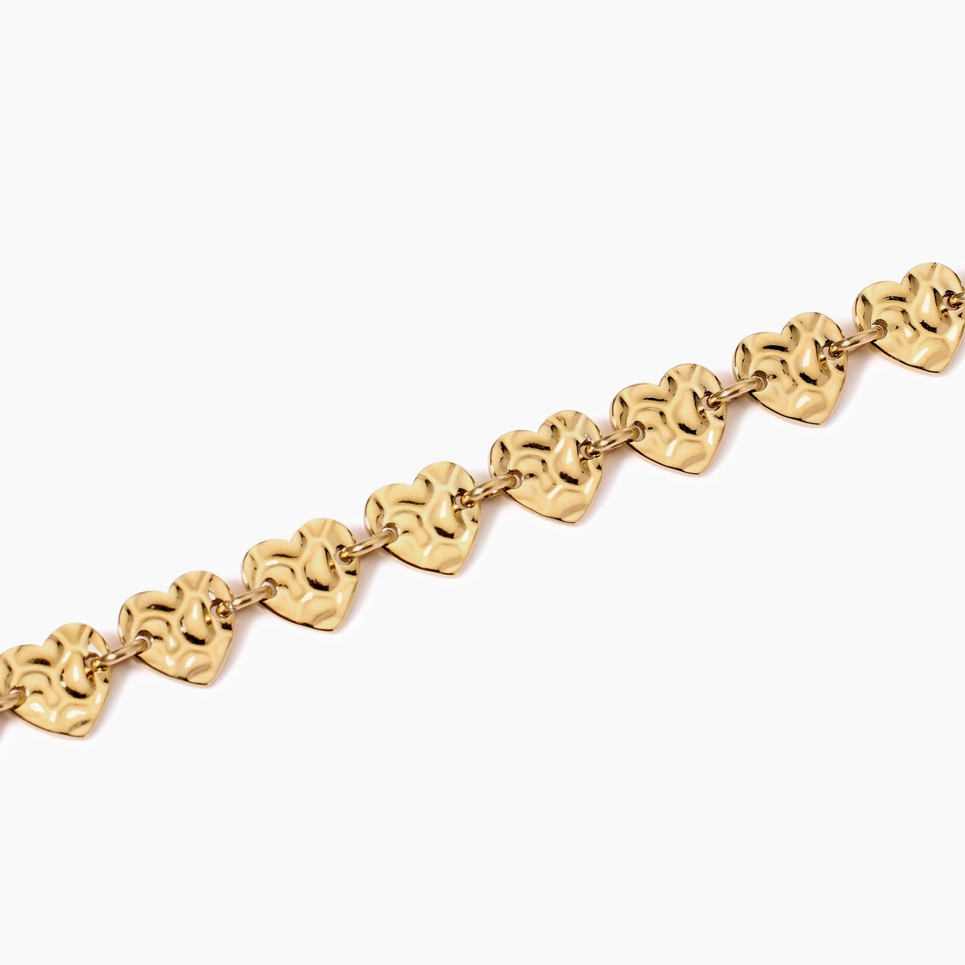 Bracciale Dorato Regolabile con Cuori Martellati | Cod. 831009 2