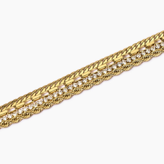 Bracciale Dorato Regolabile con Tre Catene | Cod. 831030