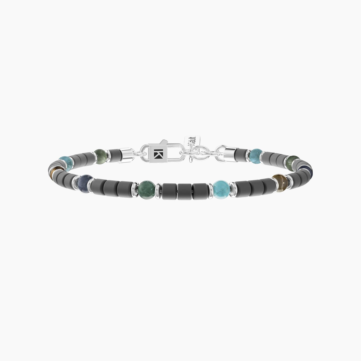 Bracciale rigido Kidult in acciaio silver con ciondolo tondo e incisione smaltata dedicata all'amicizia - Alfano Gioielli Gioielleria Palermo.
