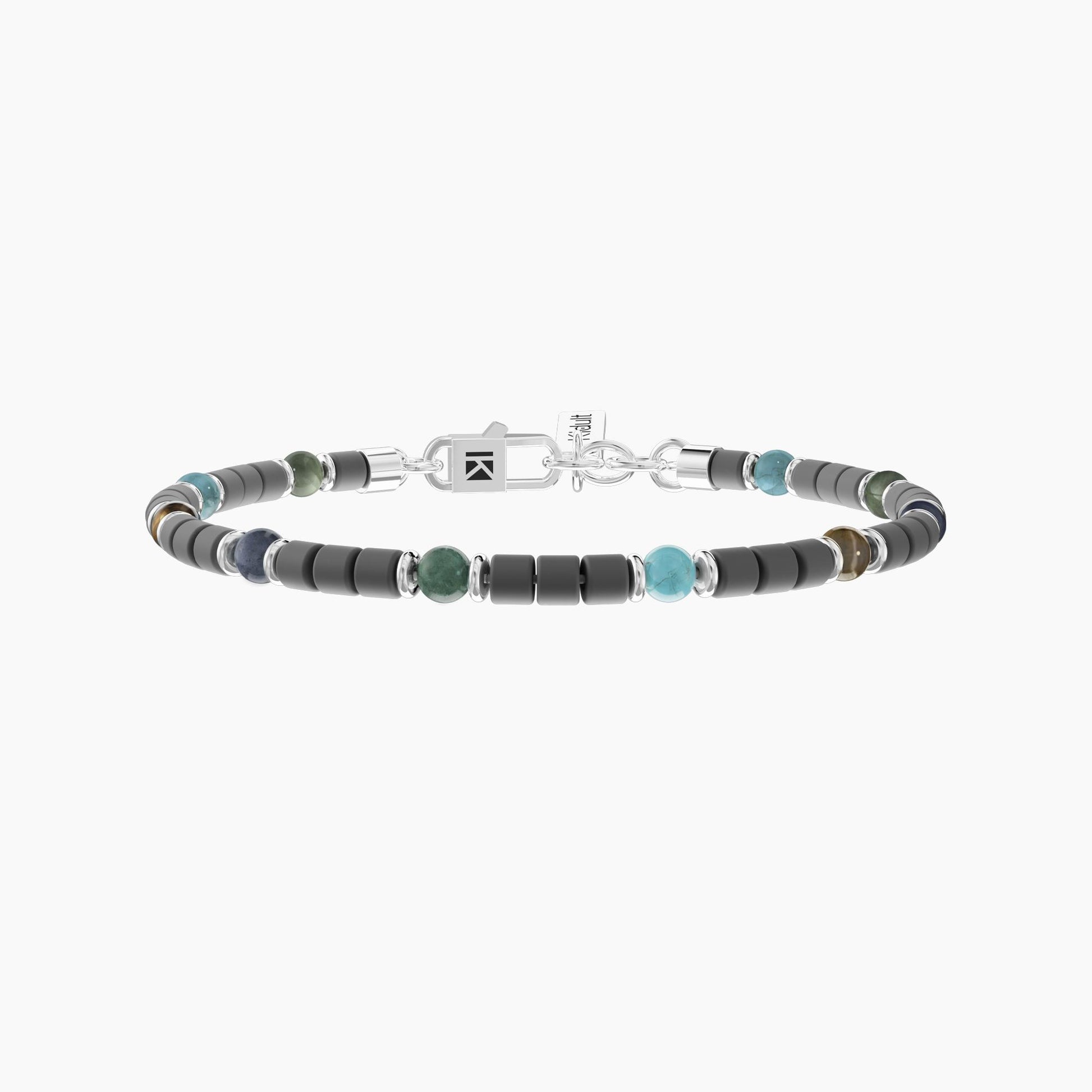Bracciale rigido Kidult in acciaio silver con ciondolo tondo e incisione smaltata dedicata all'amicizia - Alfano Gioielli Gioielleria Palermo.