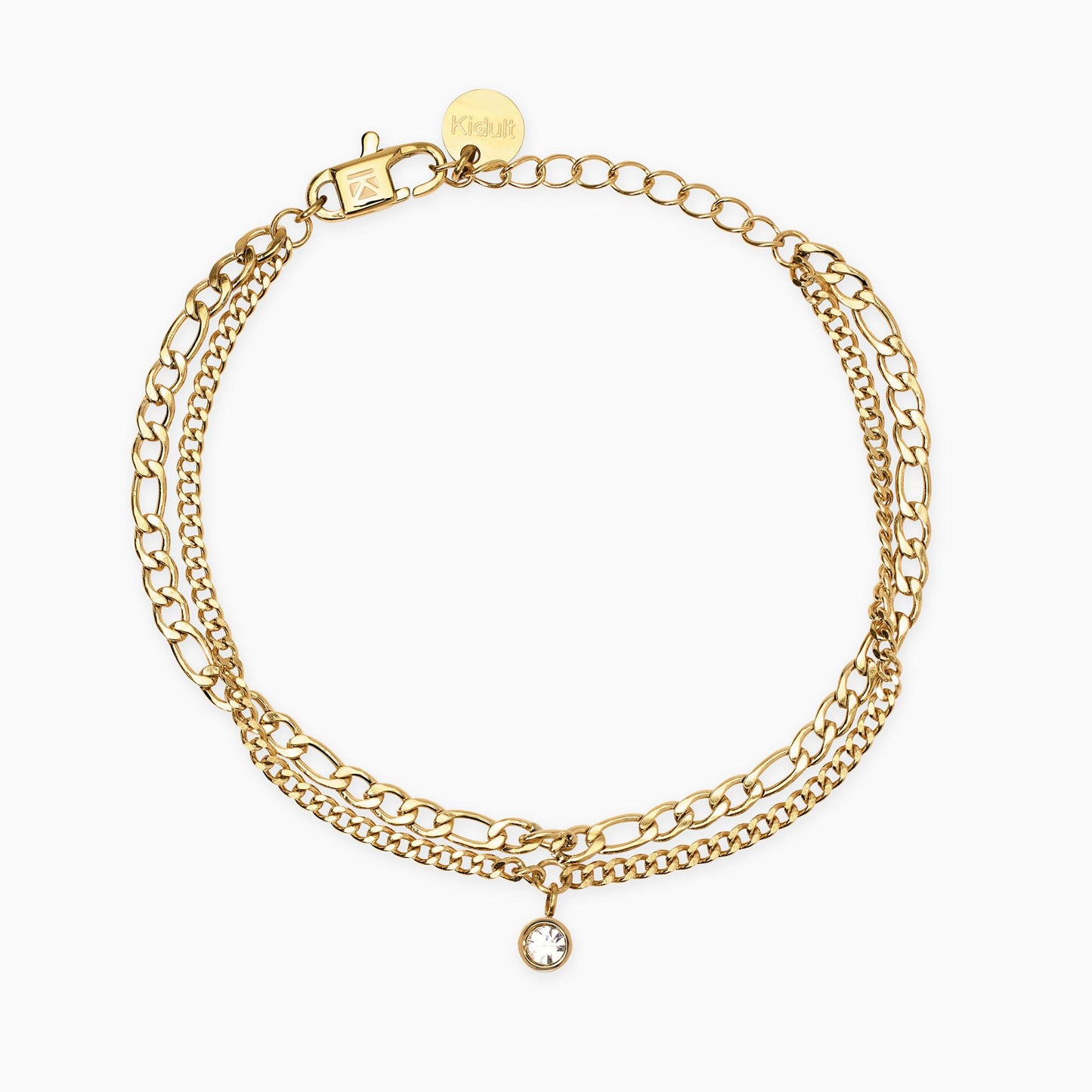 Bracciale Kidult in acciaio silver con sfere di agata bianca naturale alternate lungo la catena - Alfano Gioielli Gioielleria Palermo.