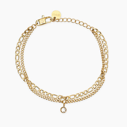 Bracciale Kidult in acciaio silver con sfere di agata bianca naturale alternate lungo la catena - Alfano Gioielli Gioielleria Palermo.