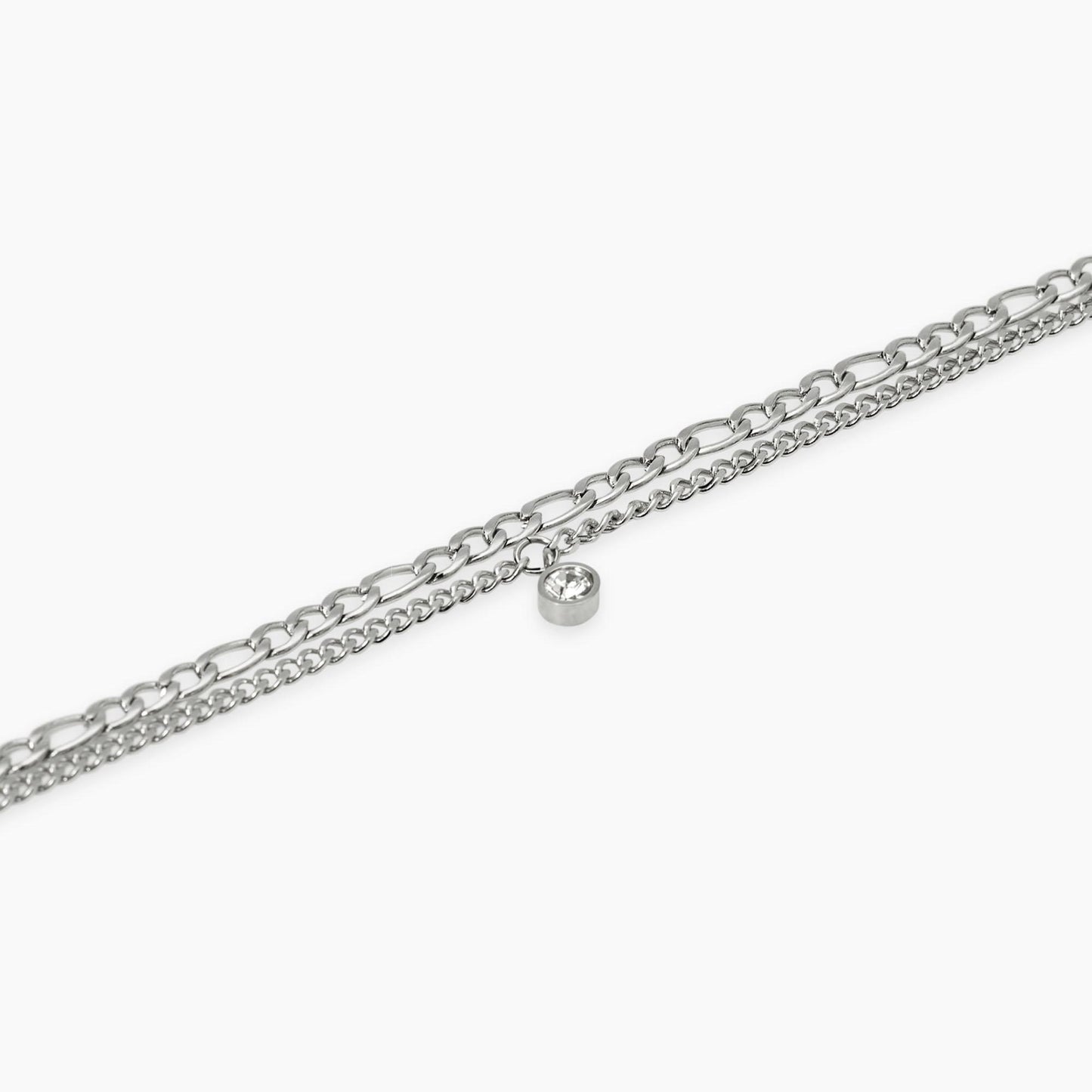 Bracciale Kidult in acciaio silver con sfere di agata blu naturale alternate lungo la struttura - Alfano Gioielli Gioielleria Palermo.